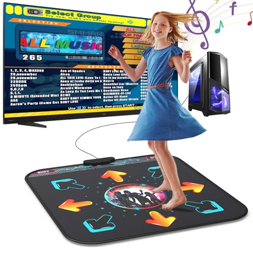 BEBAPOW USB Dance Mat for PC/Computer, Single Dance Pad for Exercise & Fitness with Dancing Game Software, Compatiable with WinXP/ Win7/ Win10/ Win11, 7 Difficulty Levels for Kids&Adults