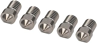 bicos de aço endurecido, bicos de extrusão de impressora 3d de extrusão bicos de rosca de aço temperado m6x1 5 pçs/set bicos de extrusora para nylon (0,2 mm)