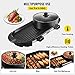 VEVOR 2 in 1 BBQ Grill and Hot Pot with Divider, Aluminum Alloy Electric BBQ Stove Hot Pot, Separate Dual Thermostat Teppanyaki Grill Pot with 5 Speed, for Family Dinner Friends Party Black