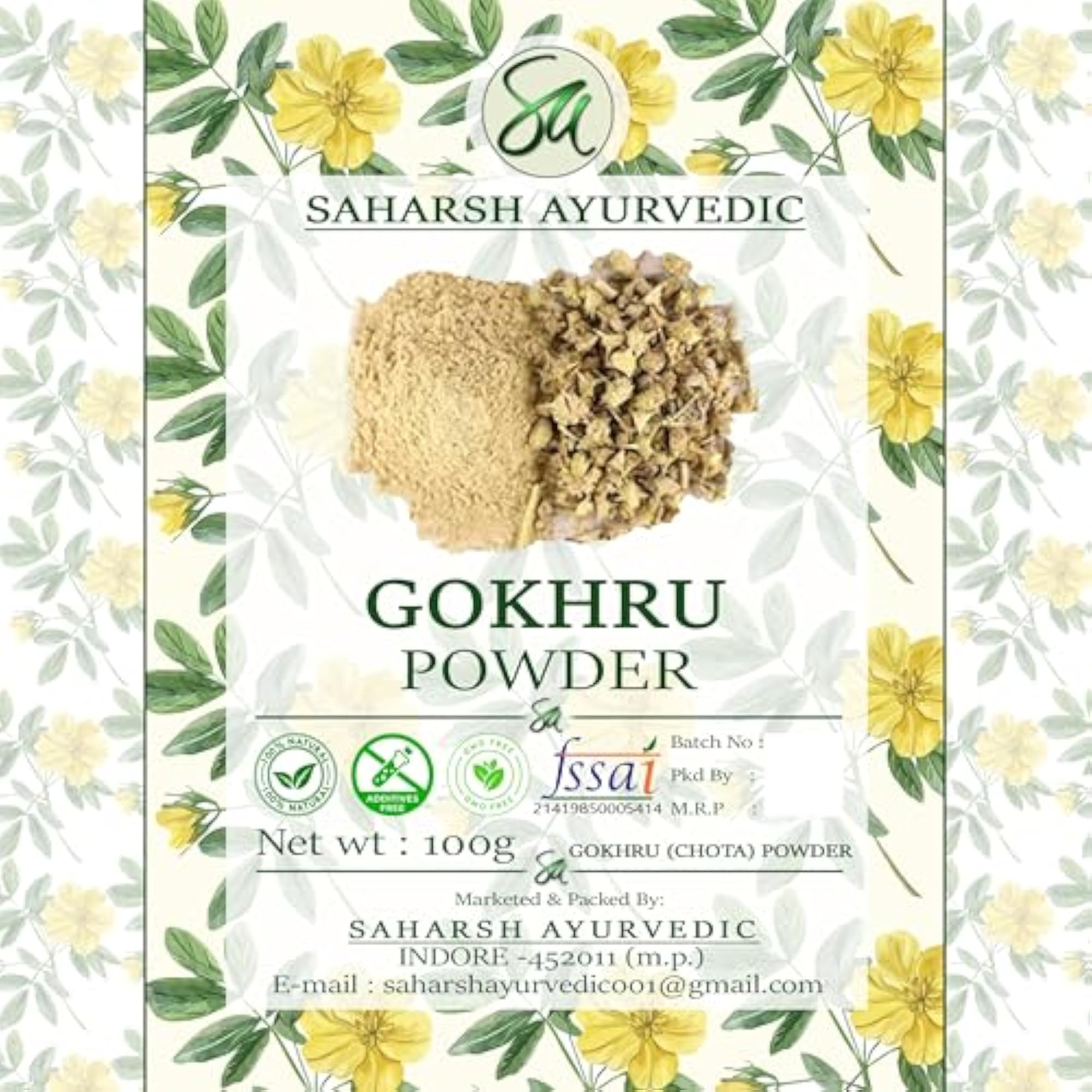 Gokhru Powder 100g, Natural Herbal Supplement