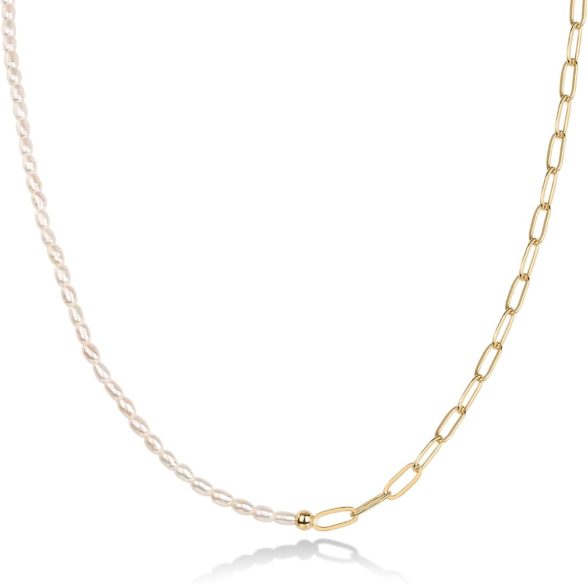 Collares de perlas delicados chapados en oro de 14K-18K para mujer, gargantilla con cuentas
