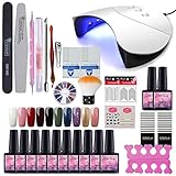 Das Profi Studio Zuhause: 10x Trend Farben&Top/Base Coat+36W UV/LED Lampe+Maniküre-Werkzeuge