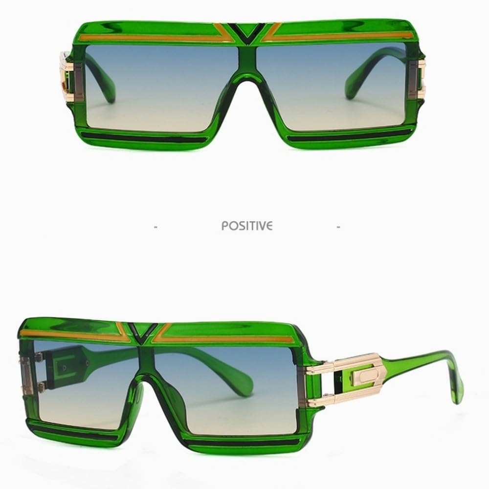 Occhiali da sole quadrati moderni popolari alla moda da uomo, stile retrò nero da strada, da donna, da uomo, con protezione UV400.