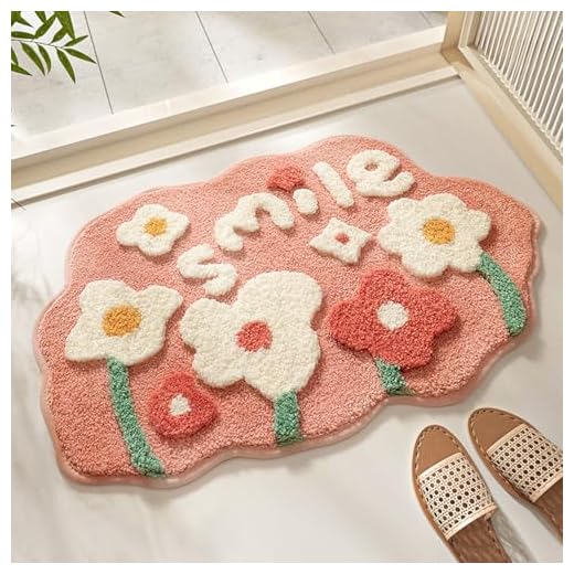 Tapis de Bain Antidérapant Mignon, Tapis Salle de Bain Absorbant en Microfibre Douce, Absorbant l'eau, Lavable en Machine, pour Salle de Bains, 45x70cm