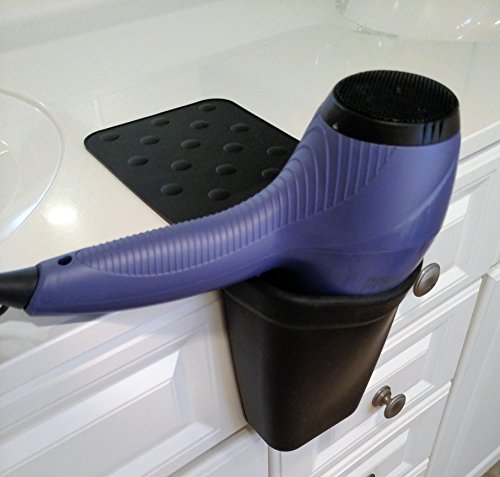Hair Dryer Holder for Blow Drier, Hanging Hot Curling Flat Iron Holster, Bathroom Beauty Appliance Storage Organizer Adds Space, Heat Resistant Silicone Clings To Counter, No Suction Cups, 2 Choices