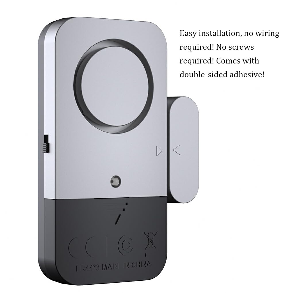 Alarma para Ventana de Puerta, para Sistema de protección de Seguridad para el hogar, Sensor magnético Ligero Independiente Flexible, Alarma antirrobo, 4 Piezas