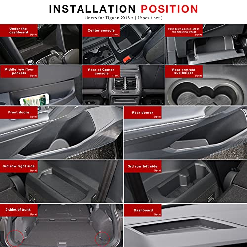 Auovo Tapetes Anti Polvo para Volkswagen Tiguan 19 Pzs miniatura 7