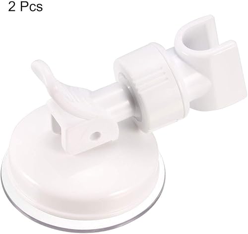Miniatura 4 de uxcell Soporte de cabezal de ducha ajustable con ventosa para montaje en pared, soporte de ducha de mano de 4.134 in, color blanco, 2 unidades