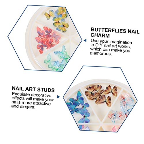 FRCOLOR 3 Caixas Borboleta Decoração De Unhas Strass Flatback Strass Cristal 3D Strass Unhas Encanto
