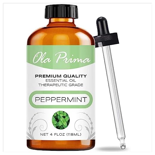 Ola Prima 4oz - Premium Quality Peppermint Essential Oil (4 Ounce Bottle) Therapeutic Grade Peppermint Oil