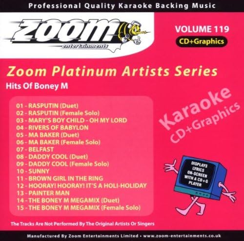 Zoom Karaoke CD+G - Platinum Artists 119: Boney M
