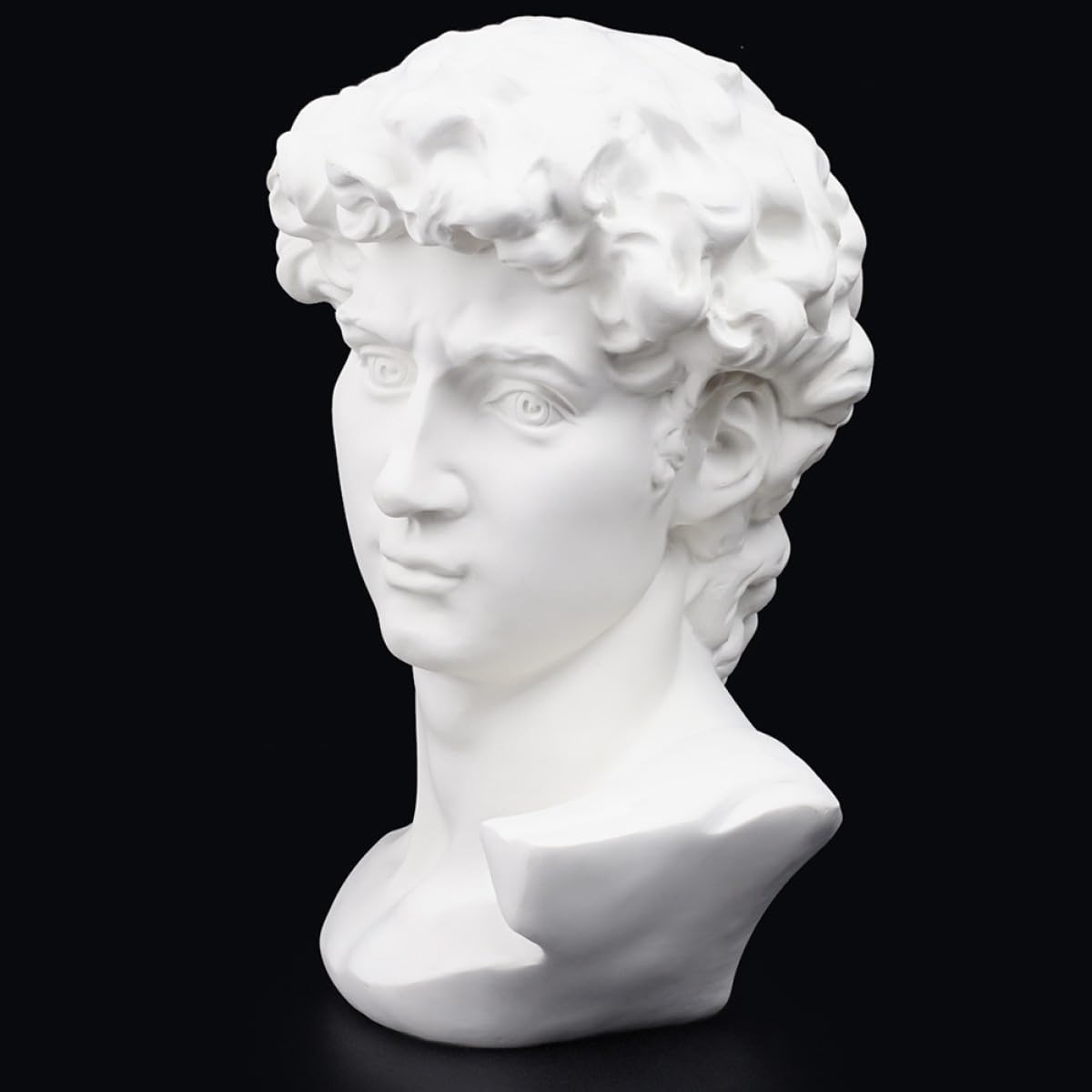 Happyyami Statua Decorativa in Resina Bianca Testa di David Stile Moderno per Arredamento Casa e Ufficio Funzione di Ausilio Didattico e Design Creativo Nordico