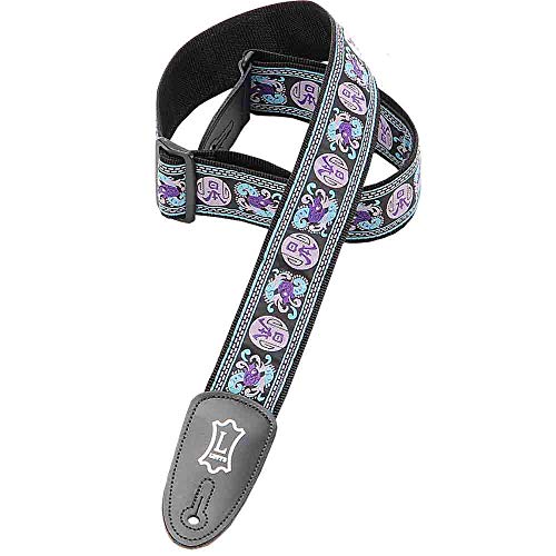 Levy's Leathers Asian Script Jacquard Guitar Strap,Blue