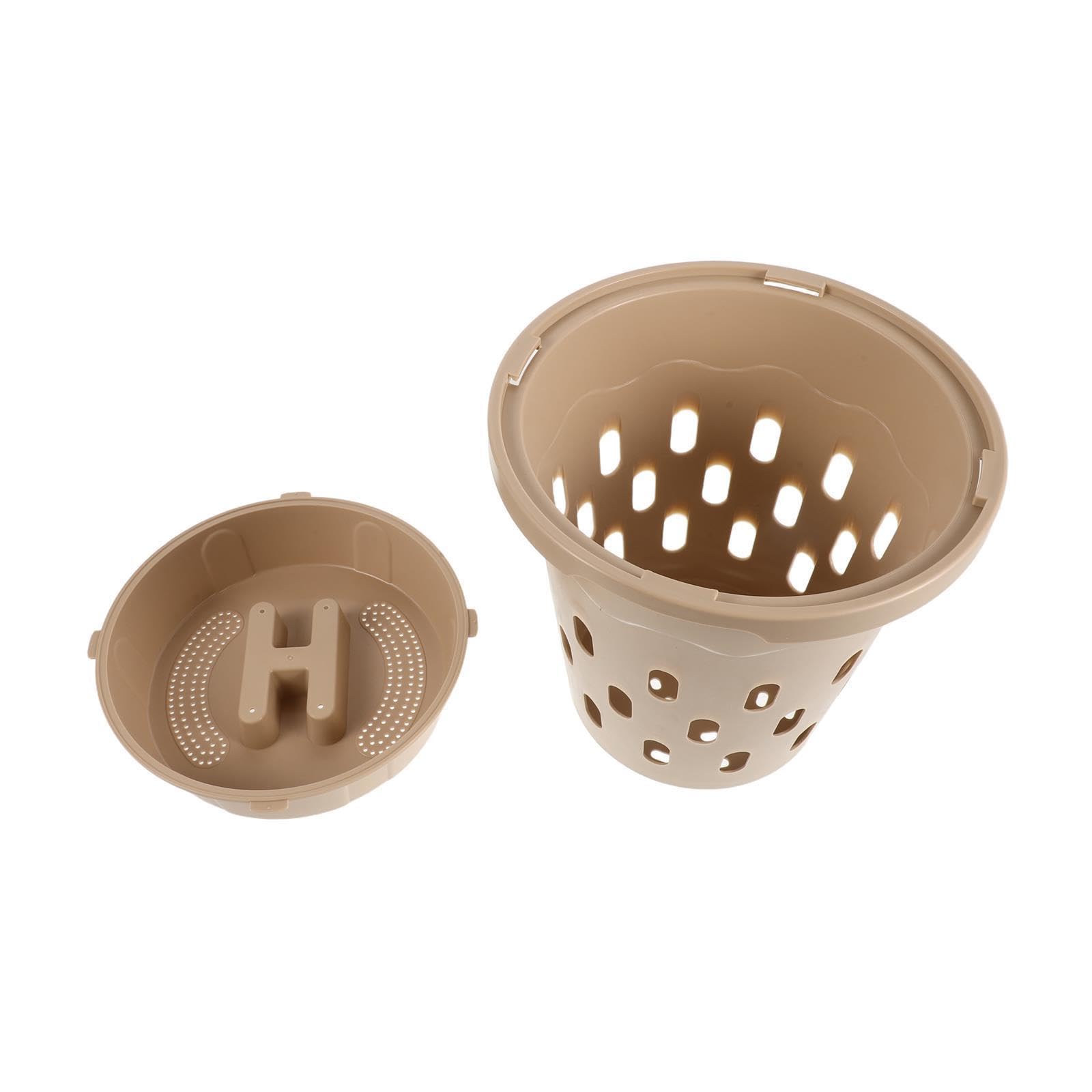 Caja de Compostaje Orgánico para Residuos de Cocina y Jardín, Plástico Beige, Mejora la Calidad del Suelo, Solución para Camas de Jardín al Aire Libre