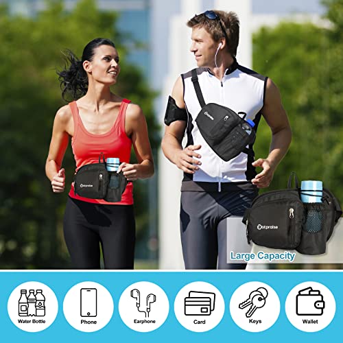 Dotpraise Hiking Fanny Pack With Water Bottle Holder, Hiking Waist Pack With Adjustable Strap And Multiple Pockets For Walking, Cycling, Travel And Visiting Parks #TOP6