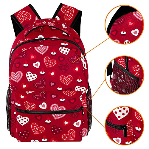 Sac à dos de voyage enfant avec porte-bouteille imprimé cœur rouge et bougies - 3