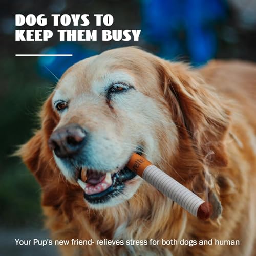 Sobeta Giggle Zigaretten-Hundespielzeug, quietschendes Hundespielzeug, lustiges Zigaretten-förmiges Plüsch-Hunde-Selbstspielspielzeug, interaktives Spielzeug für kleine, mittelgroße und große Hunde