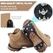 2 Pairs Ice Cleats for Shoes and Boots, Universal Non Slip Hiking Spikes, Micro Shoe Spikes for Snow and Ice, Durable Snow Crampons for Winter Hiking Climbing Ice Fishing, 8 Steel Studs Gripper Spike