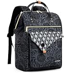 Lekesky Laptop Rucksack Bag15.6 Inch Computer Backpack School Bag for Travel Business College Women Men-Black Rose