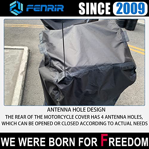 FENRIR 108\" Motorcycle Cover Waterproof Outdoor Storage Exhaust Pipe Anti-Scalding Antenna Hole for Harley Davidson Touring Road Glide Ultra Limited Indian Roadmaster Pursuit Honda Gold Wing K1600GTL - Thumbnail 7