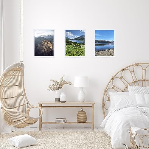 Image of JCJMY 10x14 inch Picture Frame, Horizontal and Vertical Formats for Wall Hanging, 10 x 14 Wall Gallery Poster Photo Frame with Shatter Resistant Plexiglass, White
