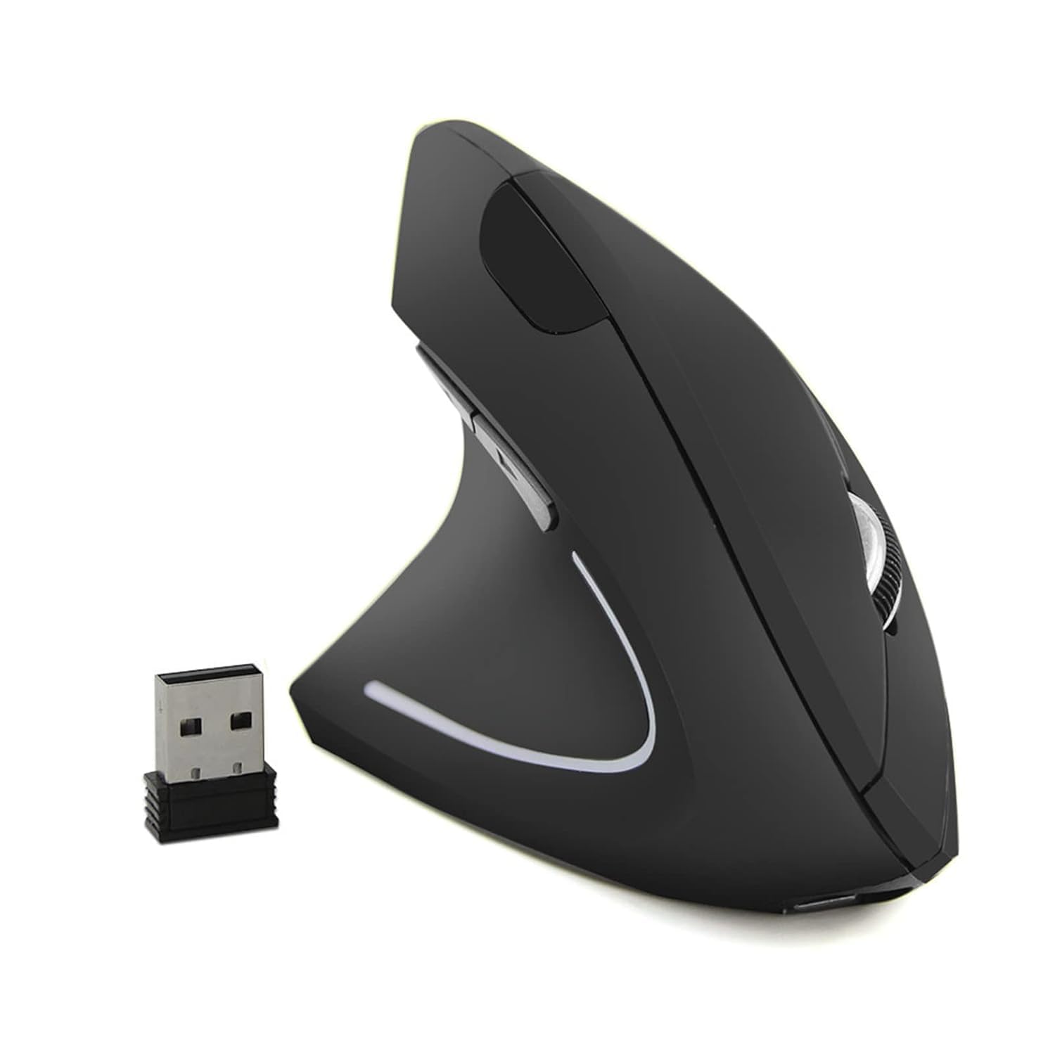 atdaraz Left Handed Mouse, 2.4G USB Left Hand Ergonomic Vertical Mouse, Less Noise (Black, Small, Left)-image-45