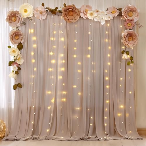 Cortinas de fondo taupe 10ft x 10ft 2 paneles de chiffon miniatura 6