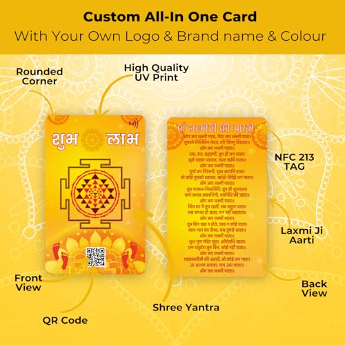 Maa Laxmi Ji Shree Yantra NFC & QR Code Card with Charan Paduka by tinydabba - 2