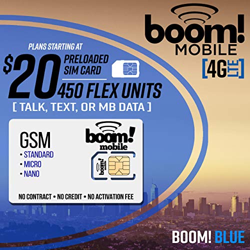 $5 SIM Card Preloaded with 1st Month Service No Contract - 4G LTE
