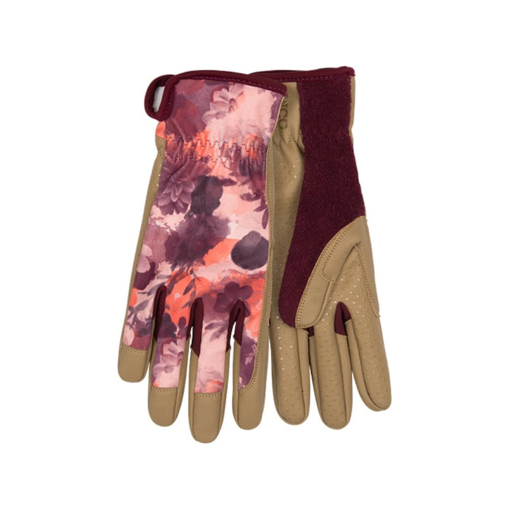 Kinco Garden Glove, 2004W-L, Women’s KincoPro™ Pink Polyester-Spandex Fabric Back, Tan MiraG2™ Grain Synthetic Leather Palm (Large)
