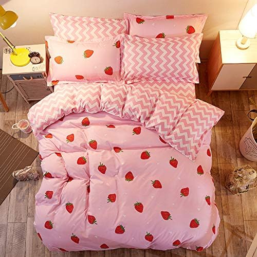 Strawberry Duvet Cover Set Full Size Strawberry Printed Bedding Duvet Cover for Kids Teens Girls Quilt Cover Fruit Theme Comforter Cover Cute Warm Sweet Duvet Cover Soft Breathable Bedspread Cover 2 51HPeMphCbL. AC