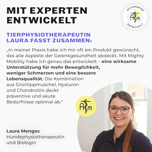 Premium Gelenkpulver für Hunde Mighty Mobility | Grünlippmuschel Hund | Gelenk- & Knochenschutz für Hunde 200 g | Unterstützt bei akuten Gelenkschmerzen & Präventiv | Alternative zu Gelenktabletten
