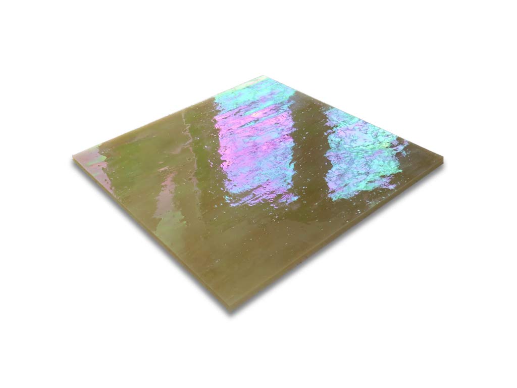 Sai Mosaic Art Stained Glass Sheet 8"x8" for Mosaic Work Iridescent Beige-picture-19