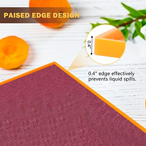 4PCS Silicone Dehydrator Sheets with Edge + 6 Mesh Dehydrator Sheets with Spatula,Deogos Non-stick Fruit Leather Trays Dehydrator Trays Mats for Liquid Fruits Meat Compatible with Cosori CP267-FD - Thumbnail 4