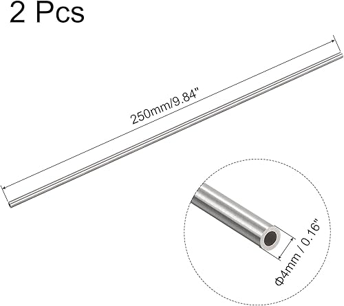 Miniatura 2 de uxcell Tubo capilar de acero inoxidable 304, diámetro exterior de 0.157in x 0.028in de grosor de pared de 9.843in de longitud para maquinaria