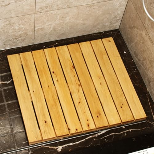 Non-Slip Bath Mat, Wooden Non-Slip Shower Mat For Bathroom Bathtub Pool(60cm(23 5/8) x70cm(23 5/8))