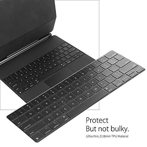 [No Function Keys] Keyboard Cover Compatible with Apple iPad Air 13 inch (M2)/ iPad Pro 12.9 inch (6th, 5th, 4th, 3rd Generation) Magic Keyboard - Ultra Thin, Clear TPU Material - Thumbnail 3