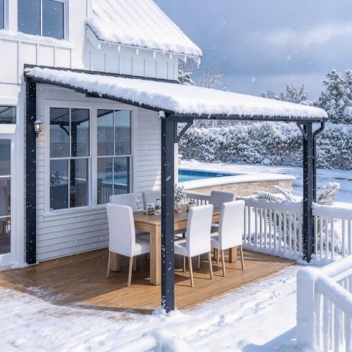 YODOLLA 2,4 x 2,4 m Terrassenüberdachung für Garten, Schwarz...