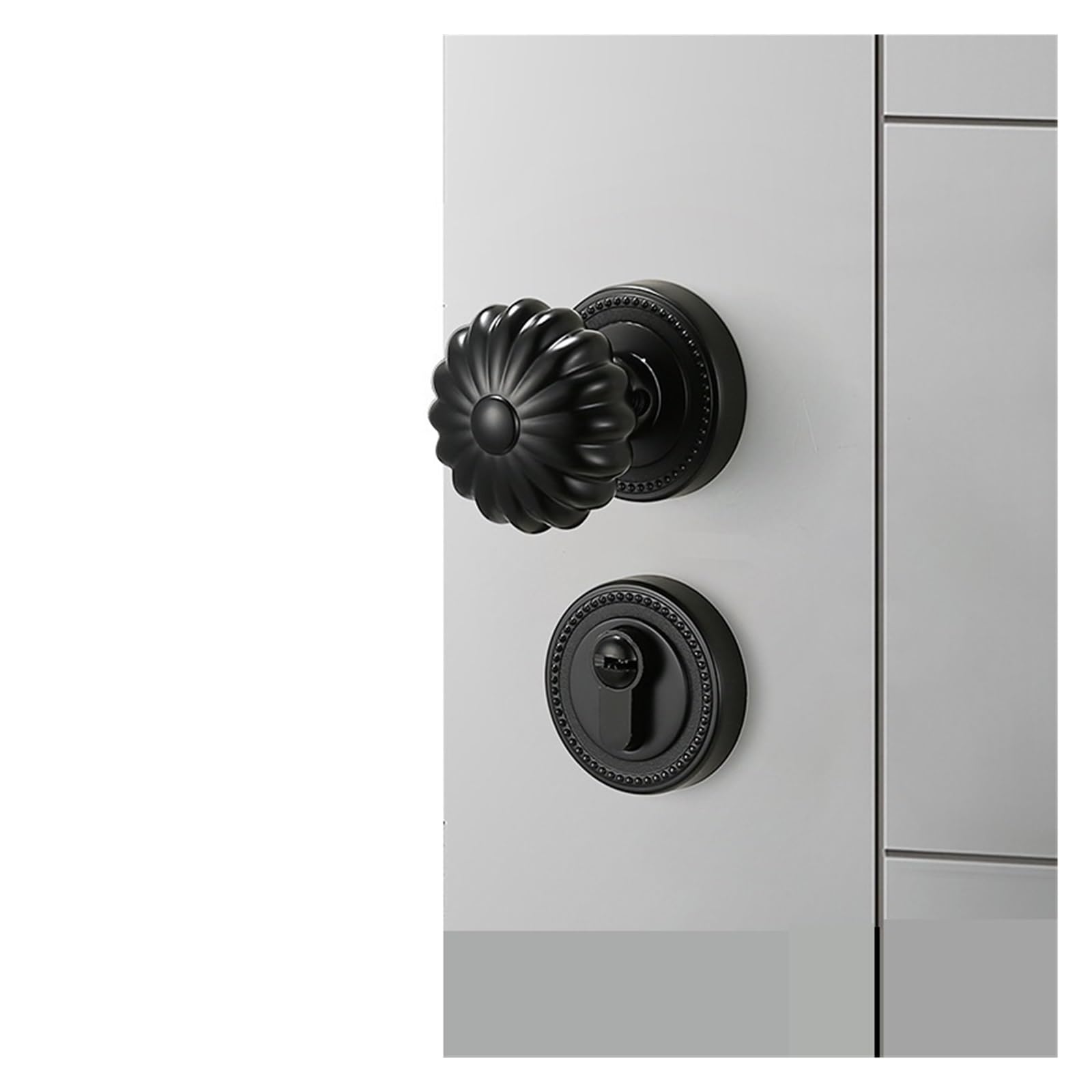NYRXRYTCA Spherical Door Lock Spherical Lock Simple American Indoor Door Lock Gold Silver Silent Split Room French Door Lock(Nero)