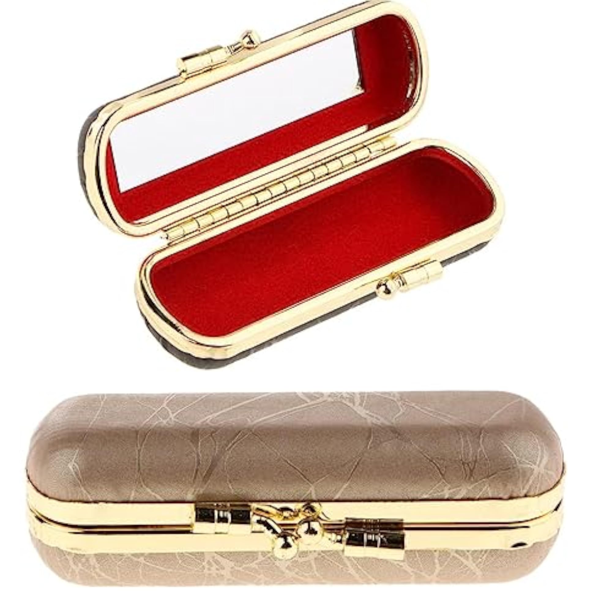 2PCS PU Leather Lipstick Lip Gloss Case Storage Box
