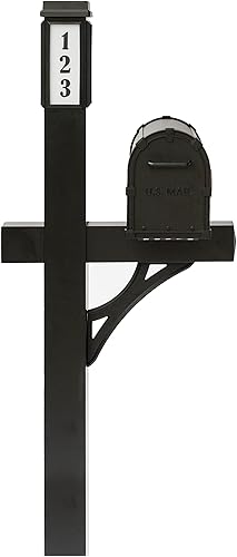 Miniatura 9 de Buzón de alta calidad con dirección de número personalizado con poste y luz solar  Diseño de poste duradero de aluminio  Dirige fácilmente al