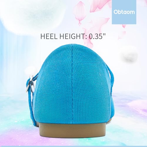 Image of Obtaom Mary Jane Flat Shoes Round Toe Ballet Flats for Women Dressy Fabric Business Flats Comfortable Classic Strap Flats for Office