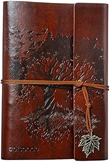 APTSPADE Leather Notebook A5 Blank Pages Journal Notebook, Diary, Writing Planner, Organiser, Retro Vintage Notebook, with Loose Sheets, Leather Cover, Metal Binder
