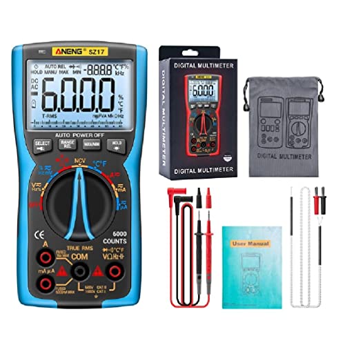 SZ17 Multimeter Tester Professioneller True RMS AC/DC Analog Tester Stoßfest Einfach zu ersetzen für Elektriker Leicht Digital Multimeter Tester AC/DC Werkzeuge