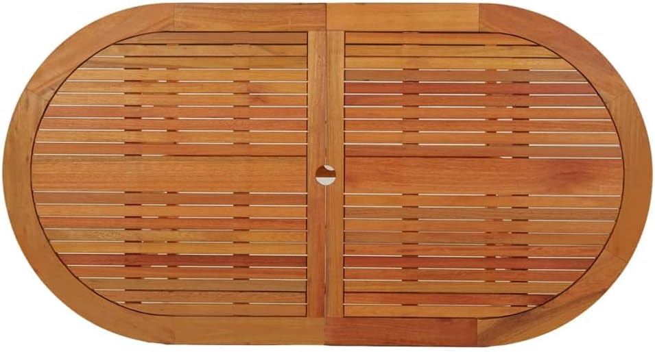 Patio Table,Outdoor Tables,Side Table,Dining Table,Patio Table,Garden Table,Coffee Table,Lounge Table,with an Umbrella Hole,for Living Room,Balcony,Bedroom,Garden,63"x33.5"x29.5" Solid Wood Eucalyptus