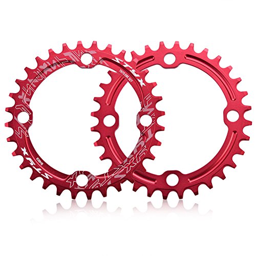 Eboxer Bicycle Chainring Guard,BCD 104 Mountain Bike Steel Single Crank Chain Ring Repair Parts,Easy to Install and Fits for Long Time Use.(32T-Red)
