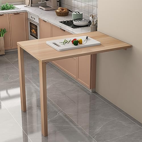Mesa De Comedor Plegable Con Hojas Abatibles | Madera, 100x60 Cm Extendida | Para Espacios Pequeños, Ahorra Espacio