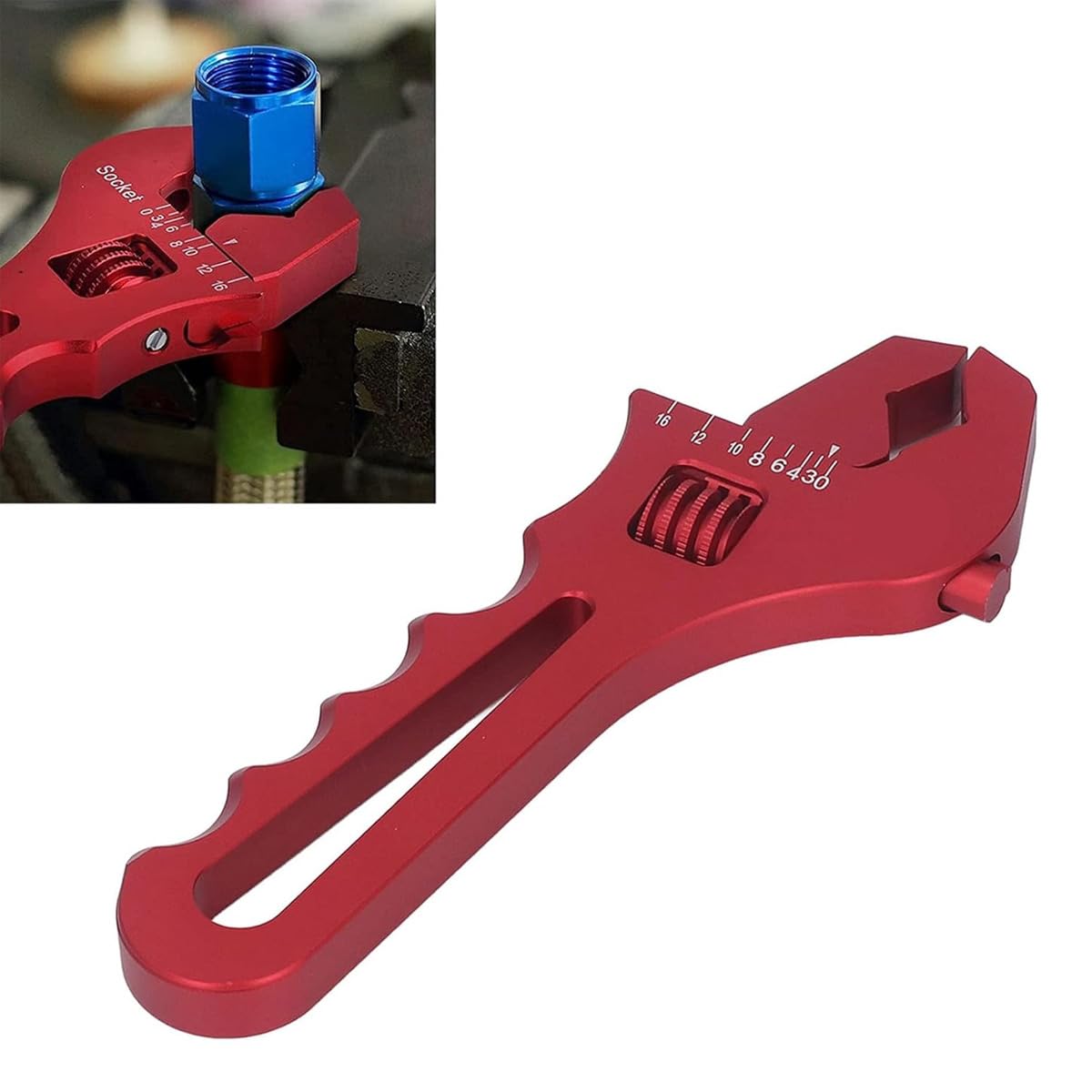 Ausi Fitting Wrench Schlauchschlüssel Aluminium Leichtgewicht Schraubenschlüssel Werkzeuge AN3 AN4 AN6 AN8 AN10 AN12 AN14 AN16 (Rot)