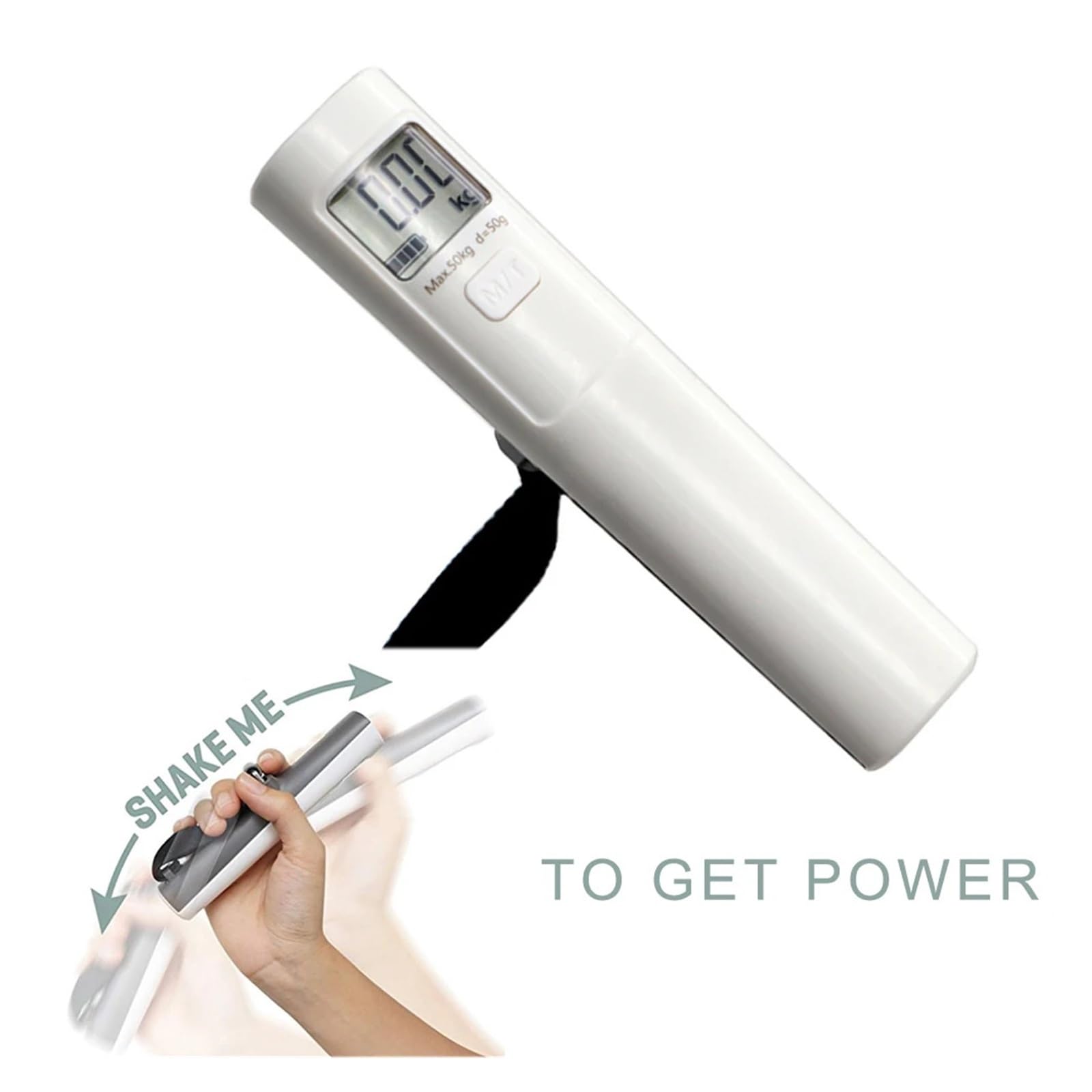 Bilancia pesa-bagagli digitale portatile manuale Hand-Shake Power Generation da 50 kg