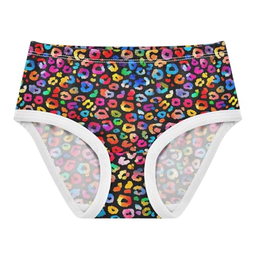 Joisal Cool Leopard Colorful Spots Toddler Underwear Floral 2t Cotton Panties for Girl Funny Kids Briefs Undies